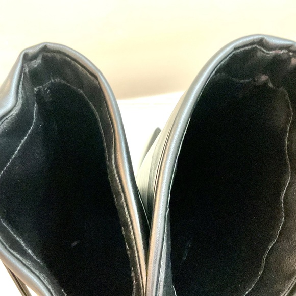 Liliana Black Fold Over Pointed Toe Side Zip Knee High Heel Boots sz 10 - Picture 16 of 16